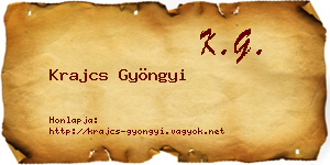 Krajcs Gyöngyi névjegykártya